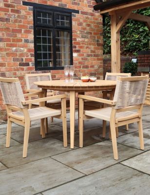 Royalcraft Roma 4 Seater Garden Table & Chairs - Natural, Natural
