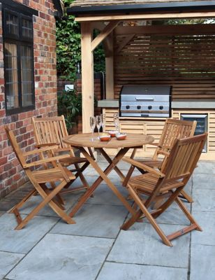 Royalcraft Manhattan 4 Seater Garden Table & Chairs - Natural, Natural