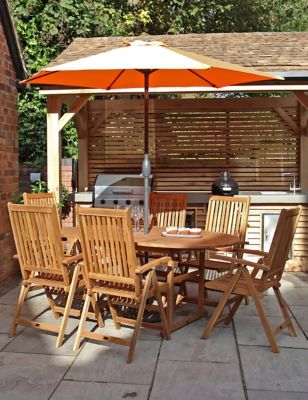 Royalcraft Turnbury 6 Seater Garden Table & Chairs - Natural, Natural
