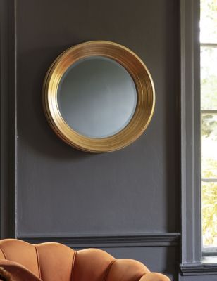 Gallery Home Chaplin Round Wall Mirror - Gold, Gold