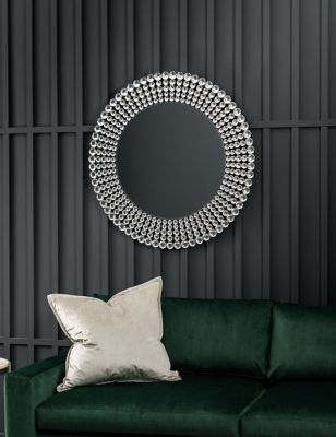 Gallery Home Sharrington Large Round Wall Mirror - Silver, Silver