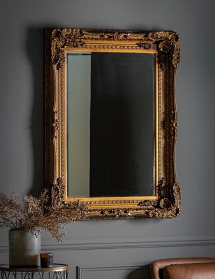 Gallery Home Carved Louis Extra Large Rectangular Mirror - Gold, Gold
