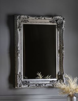 Gallery Home Carved Louis Extra Large Wall Mirror - Silver, Silver