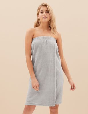 

M&S Collection Pure Cotton & Q10 Infused Body Wrap - Silver Grey, Silver Grey