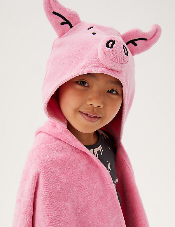 Toalla con capucha infantil 100% algodón de Percy Pig™ - ES