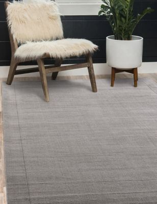 Asiatic Wool Frame Border Rug - Large - Grey, Grey