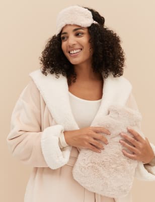

M&S Collection Faux Fur Hot Water Bottle Gift Set - Blush, Blush