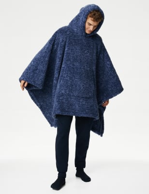 

The M&S Snuggle™ Teddy Fleece Hooded Blanket - Navy, Navy