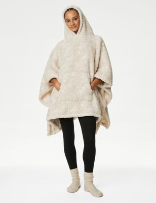 The M&S Snuggletm Teddy Fleece Hooded Blanket - Large - Natural, Natural,Grey