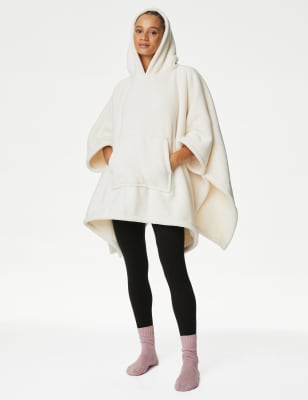 

The M&S Snuggle™ Borg Fleece Hooded Blanket - Cream, Cream