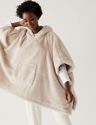 

The M&S Snuggle™ Faux Fur Hooded Blanket - Blush, Blush