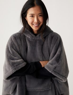 

The M&S Snuggle™ Faux Fur Hooded Blanket - Charcoal, Charcoal