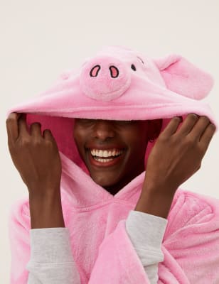 Adults Fleece Percy Pig Hooded Blanket