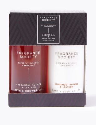 Image of Fragrance Society Cardamom, Nutmeg & Leather Bath & Body Gift Set - 1SIZE