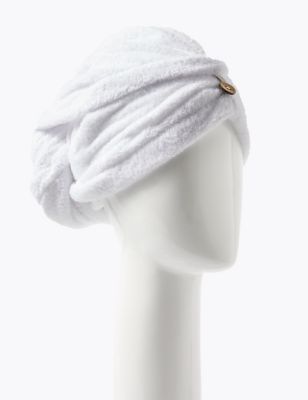M&S Womens Recycled Microfibre Hair Turban - White, White