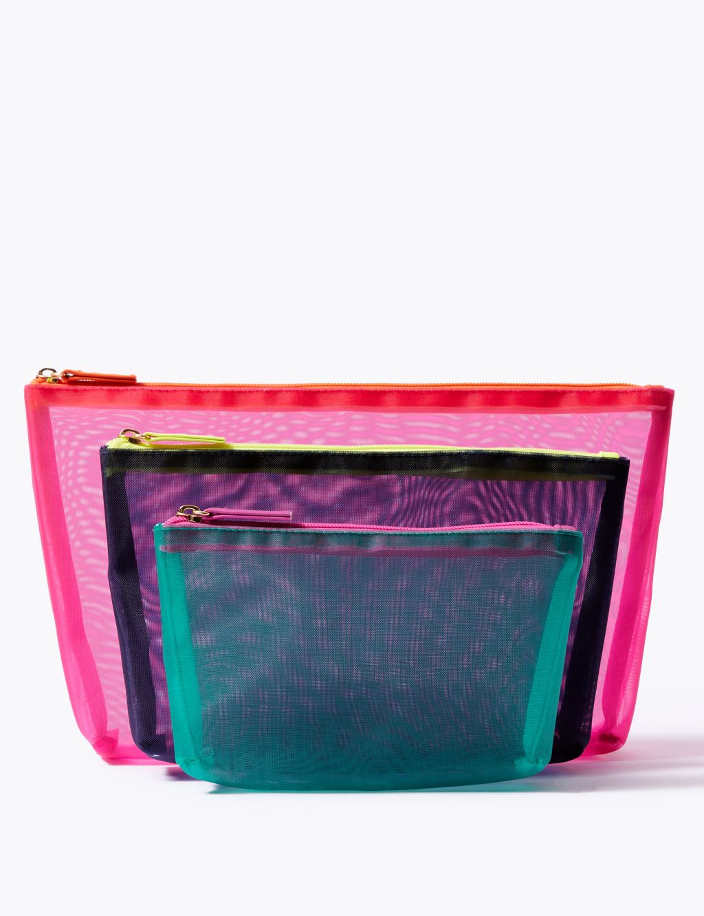 3 Piece Mesh Toiletry Bags