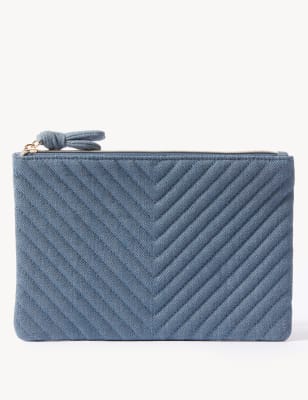 Denim Quilted Toiletry Bag
