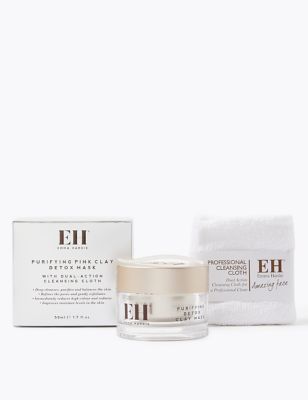 Emma Hardie Womens Purifying Detox Clay Mask with Cleansing Cloth 50ml