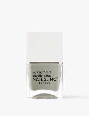 Nails Inc. 45 Second Speedy Gloss 14 ml - Mid Grey, Mid Grey,Mauve,Peach,Mushroom,Gold,Black,Pink Sh