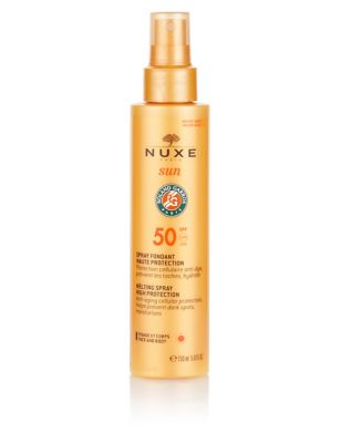 Nuxe Womens Mens Sun SPF 50 Melting Spray High Protection Face & Body 150ml