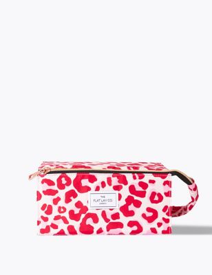 The Flat Lay Co. Womens Makeup Box Bag In Pink Leopard
