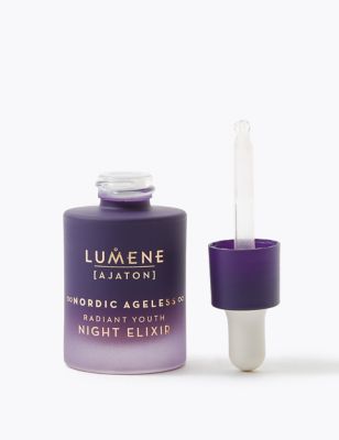 Lumene Womens Mens Nordic Ageless [Ajaton] Radiant Youth Night Elixir 30ml