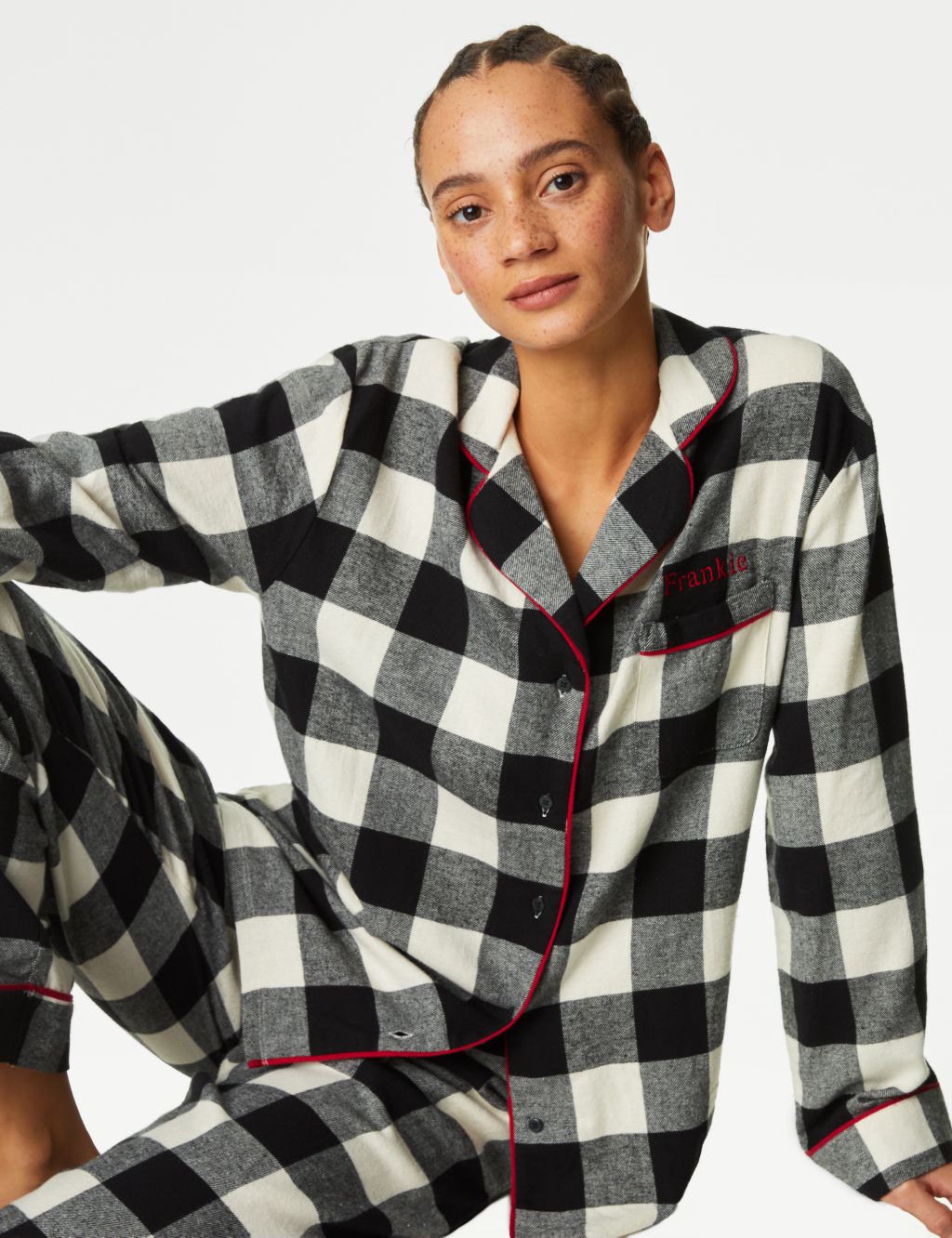 Personalised Women's Mono Check Pyjama Set image 3