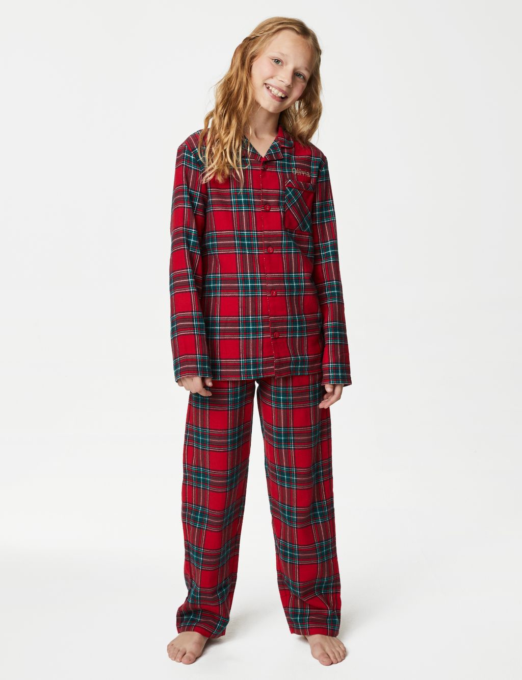 Personalised Kids' Checked Pyjamas Set (1-16 Yrs)