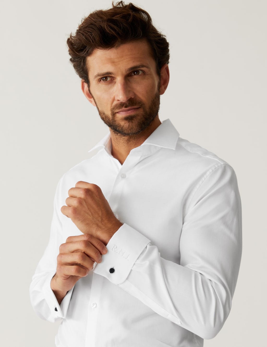 Slim Fit Personalised Men's Herringbone Shirt image 4