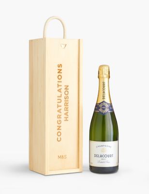 M&S Personalised Champagne Delacourt Brut Gift - Natural, Natural