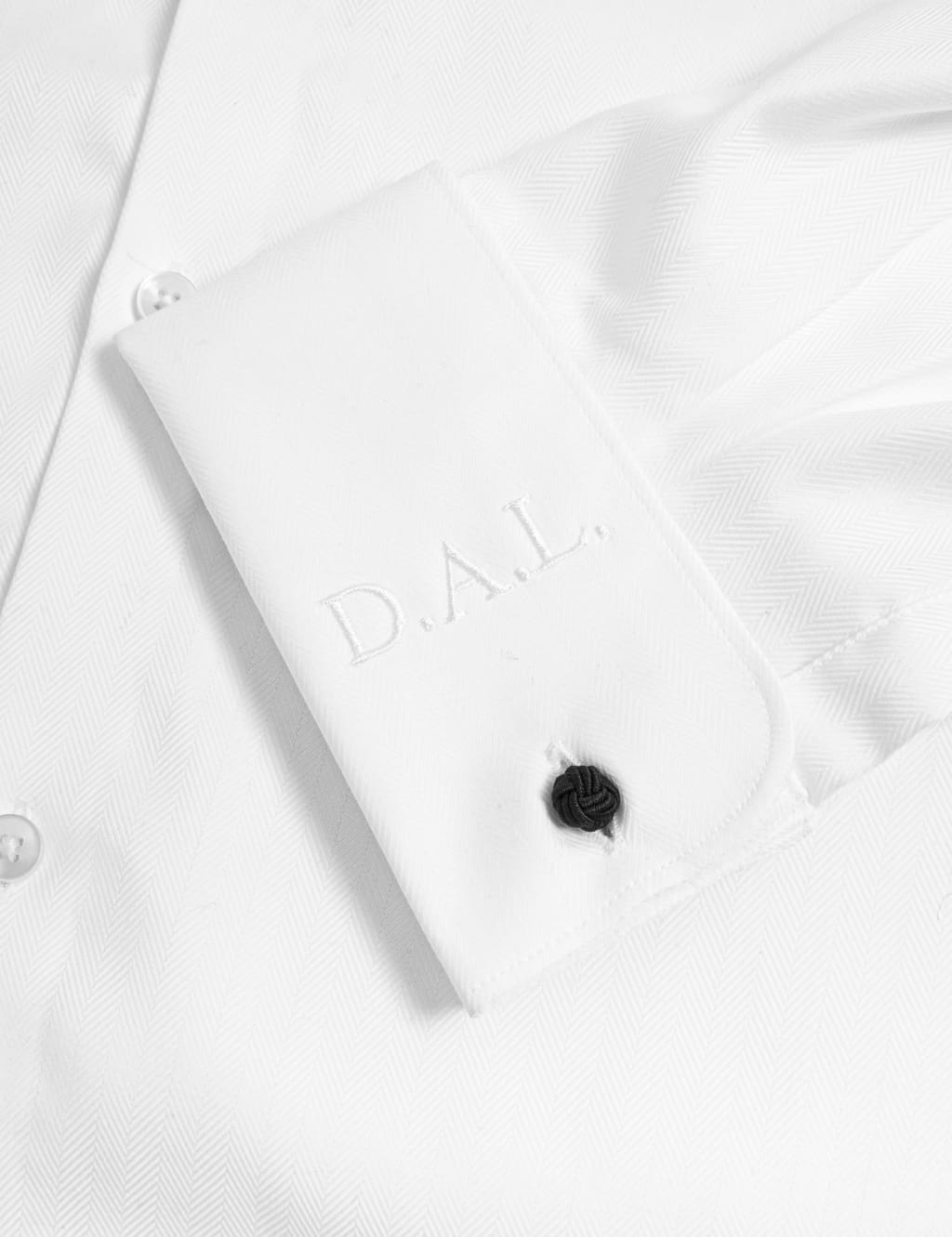 Tailored Fit Personalised Men's Herringbone Shirt image 3