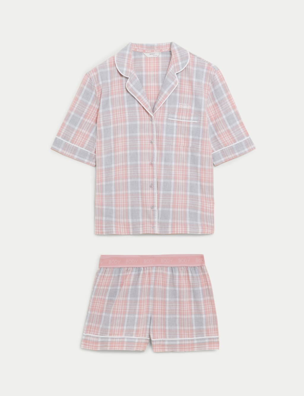 Personalised Women's Check Shortie Set image 1