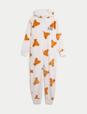 Personalised Womens Spencer Bear Onesie - XS - Ivory Mix, Ivory Mix