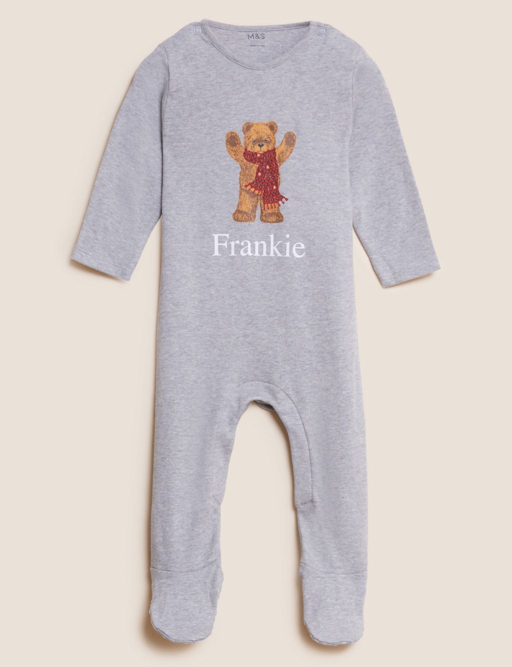 Personalised Kids' Spencer Bear Sleepsuit (3 Mths - 3 Yrs) image 1