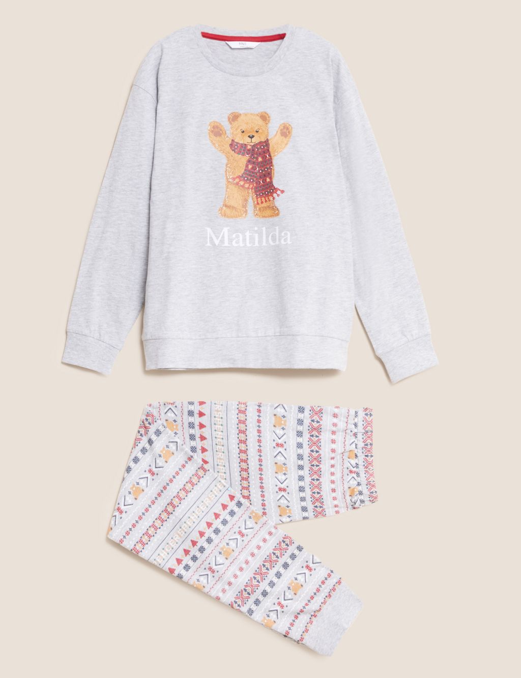 Personalised Kids' Spencer Bear Pyjamas (2-16 Yrs)