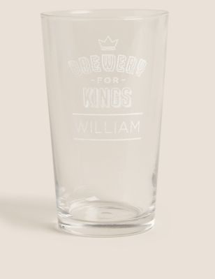 M&S Personalised Beer Glass - Clear, Clear