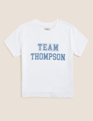 Personalised Pure Cotton Kids Team T-Shirt