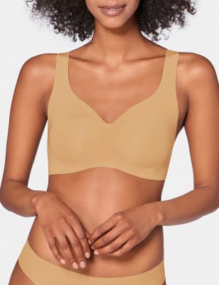 womens sloggi zero feel non wired bralette - cognac