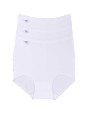 womens sloggi 3pk high waisted full briefs - white, white