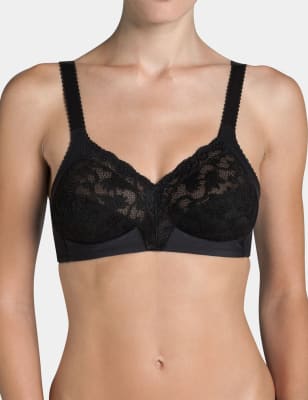 

Womens Triumph Delicate Doreen Non Wired Full Cup Bra C-J - Black, Black