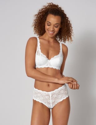 

Womens Triumph Amourette 300 Lace Balcony Bra A-F - White, White