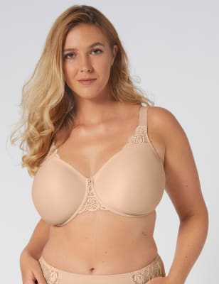

Womens TRIUMPH Amourette 300 Lace Trim Minimiser Bra C-F - Biscuit, Biscuit