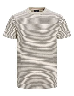 M&S Jack & Jones Mens Cotton Rich Striped Crew Neck T-shirt