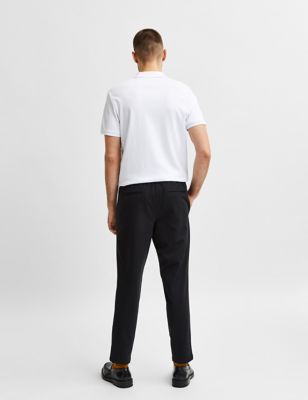 M&S Selected Homme Mens Tailored Fit Flat Front Trousers