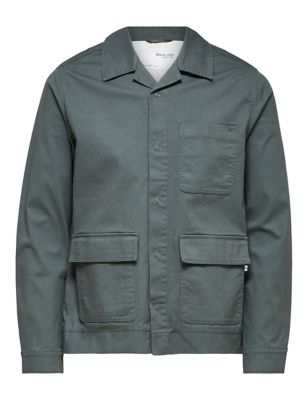 M&S Selected Homme Mens Cotton Rich Utility Jacket