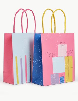 1/10 Plain Solid Colours Birthday Christmas Party Gift Present Bags 24cm & 32cm 