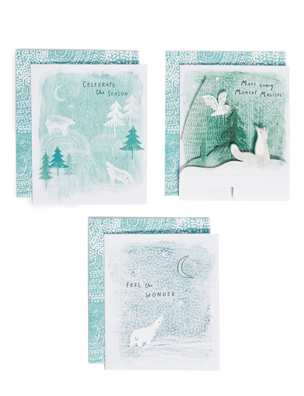 Cute Winter Animals Charity Christmas Cards Pack Of 15 3 Designs M S