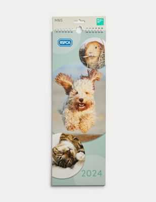 M&S 2024 Slimline Calendar - RSPCA Animals Design