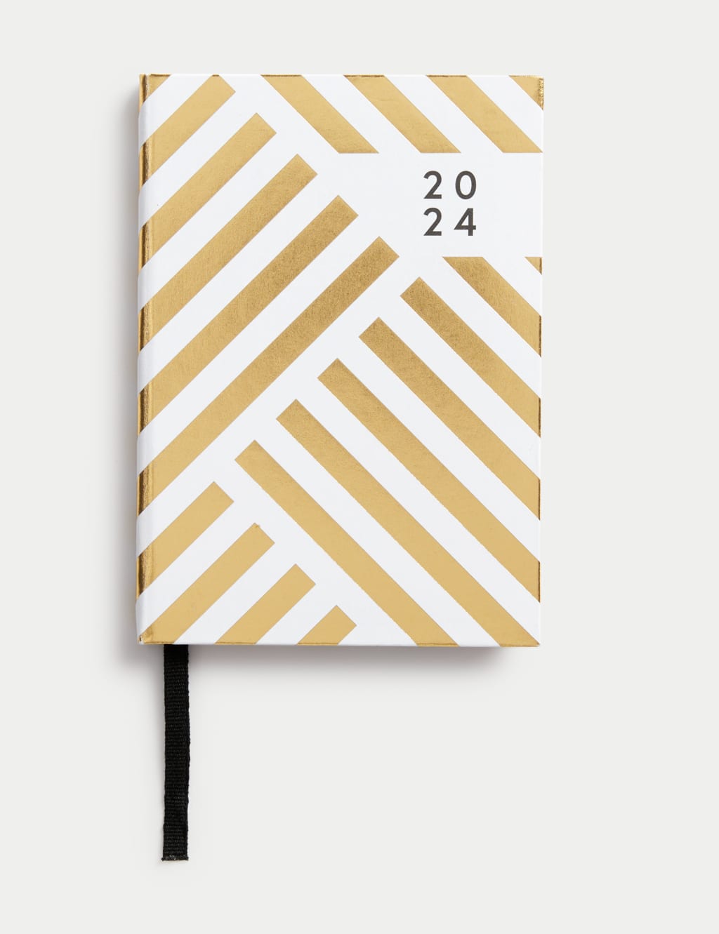 2024 Small A6 Week to View Diary - Gold Geometric Design image 1