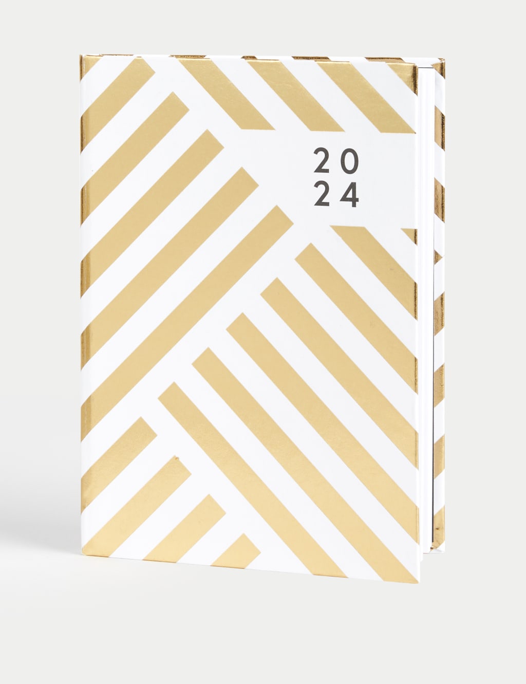 2024 Small A6 Week to View Diary - Gold Geometric Design image 2